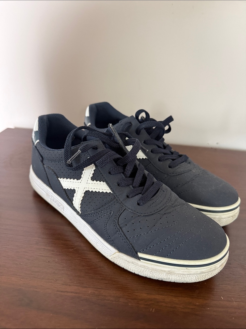 Men's Navy Sneakers with White Cross Accent